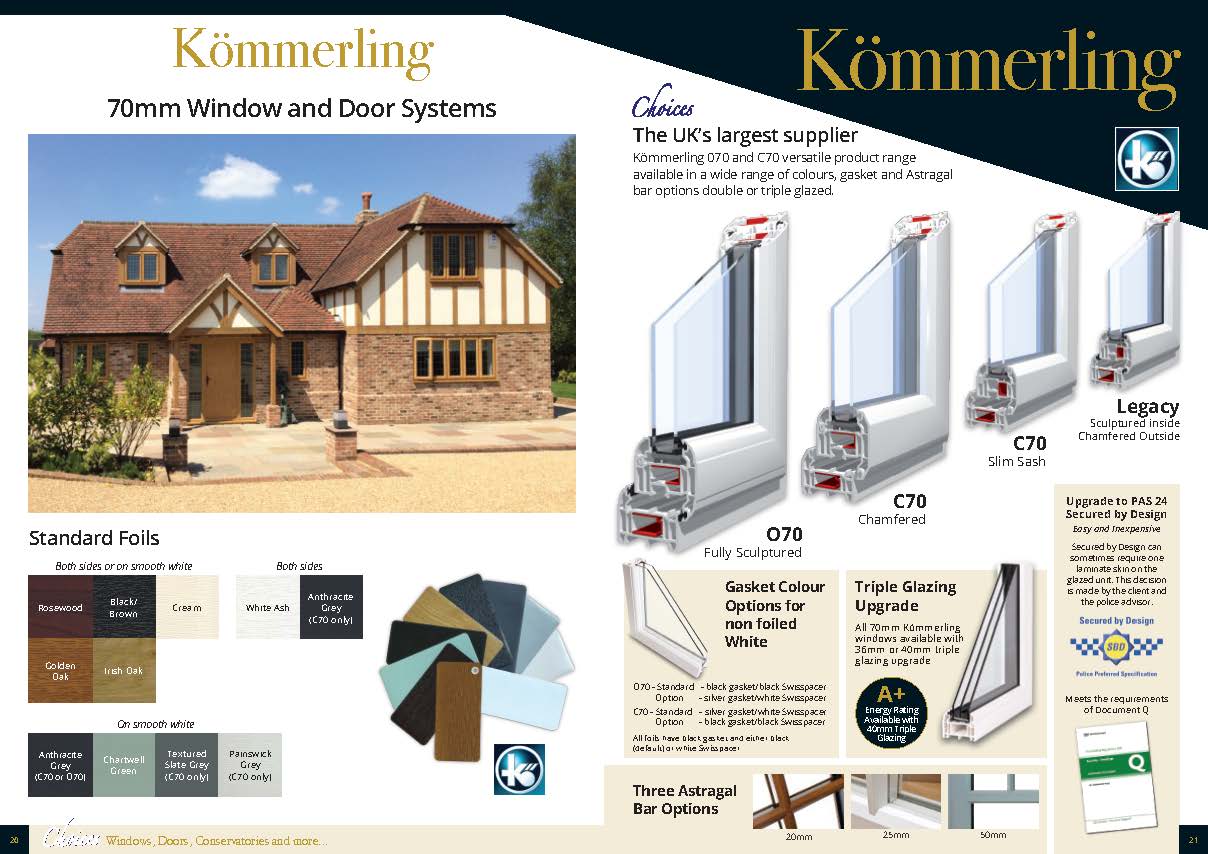 Kommerling spread from Choices Product Guide 2021