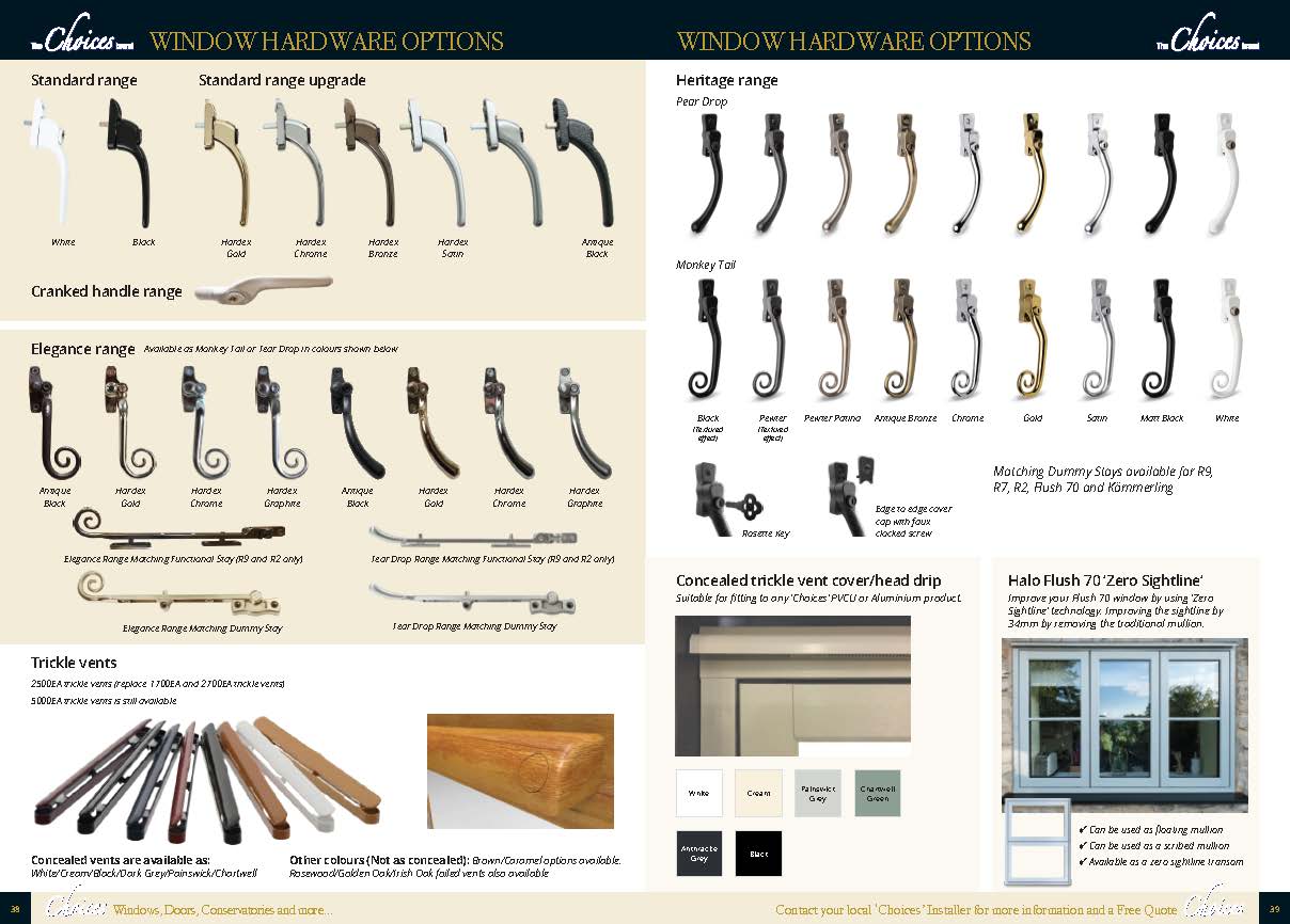 Window Hardware spread from Choices Product Guide 2021